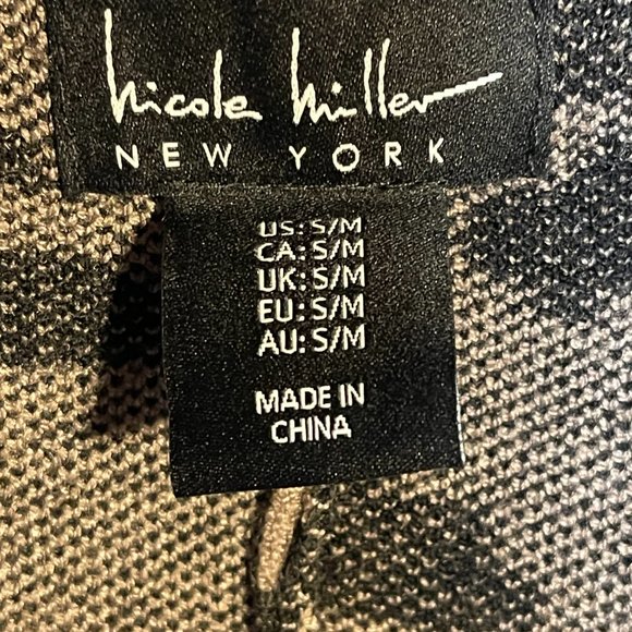 Women's Nicole Miller Poncho Tan Animal Print Knit Full Zip Kimono Sleeve S/M - Picture 6 of 7